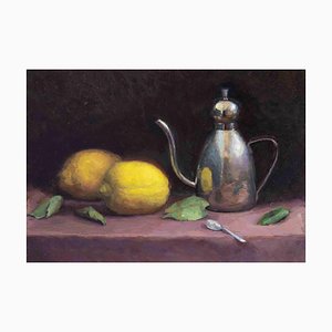 Marco Fariello, Still Life with Lemons, Cruet and Teaspoon, Oil on Panel, 2020-ZCI-1361568