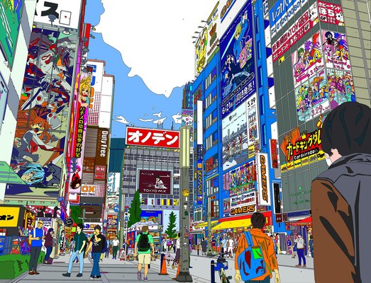 Marco Santaniello, Akibahara Entrance, 2023, Digital Print on Canvas-CHG-2037390