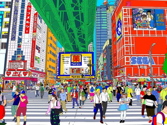 Marco Santaniello, Akihabara Street View, 2020, Digital Print on Canvas-CHG-1196829