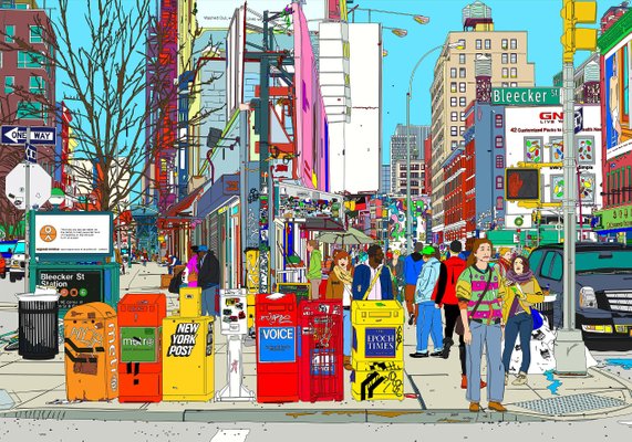 Marco Santaniello, Bleecker Street / Lafayette Nyc, 2020, Digital Print on Canvas-CHG-1196835