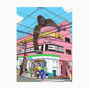 Marco Santaniello, King Kong in in Sangenjaya, 2024, Digital Art on Canvas-CHG-2037389