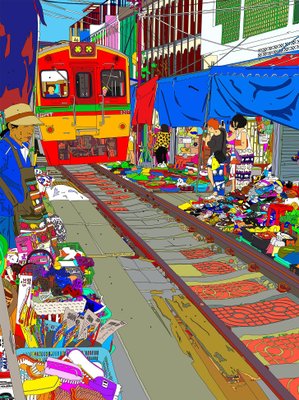 Marco Santaniello, Melkong Train Market, 2018, Digital Print on Canvas-CHG-1196834