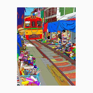 Marco Santaniello, Melkong Train Market, 2018, Digital Print on Canvas-CHG-1196834