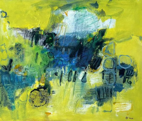 Margot Ledergerber, Abstract Composition, 2021, Acrylic on Masonite-CHG-1414074