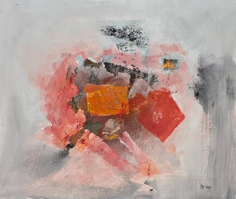 Margot Ledergerber, Abstract Composition, 2021, Mixed Media on Masonite-CHG-1414067