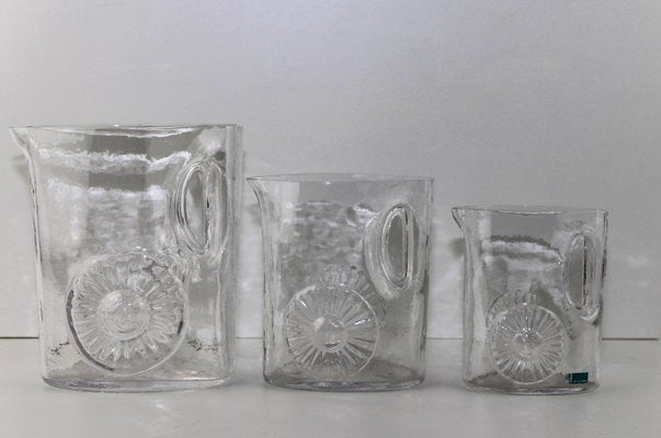 Marguerite Glass Jug Set by C. J. Riedel for Riedel, 1960s, Set of 3-ZWH-866163