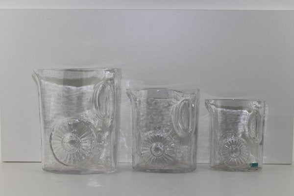 Marguerite Glass Jug Set by C. J. Riedel for Riedel, 1960s, Set of 3-ZWH-866163