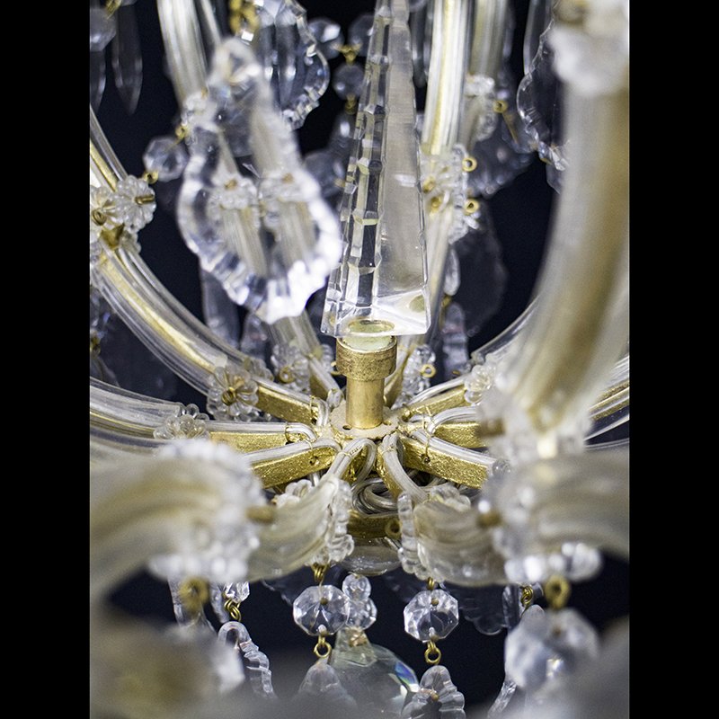 Maria Teresa Chandelier with 10 Lights in Bohemian Crystal, 1950s