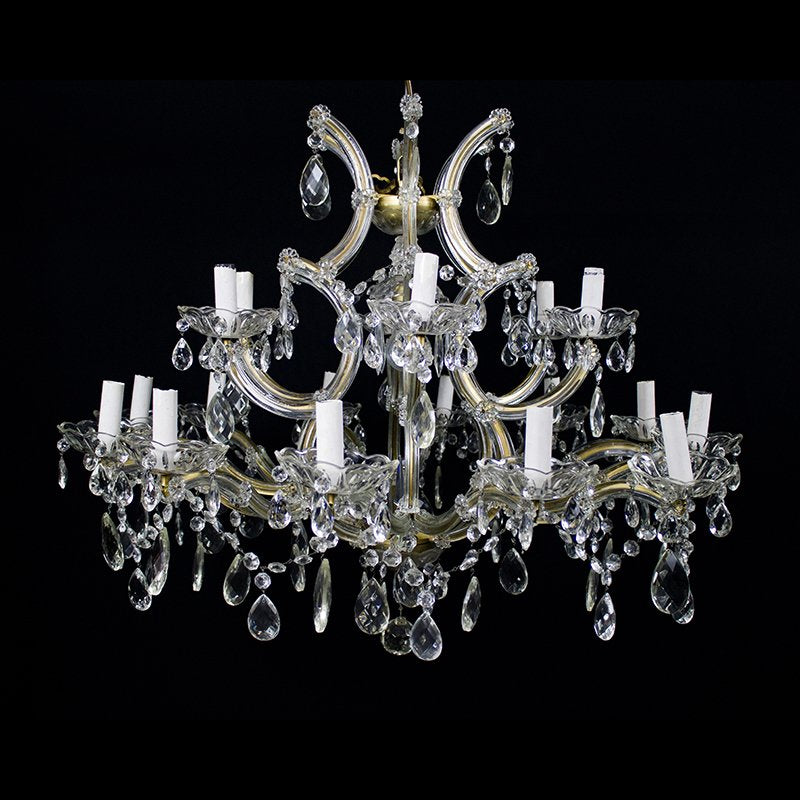 Maria Teresa Chandelier with 18 Lights in Bohemian Crystal, 1950s