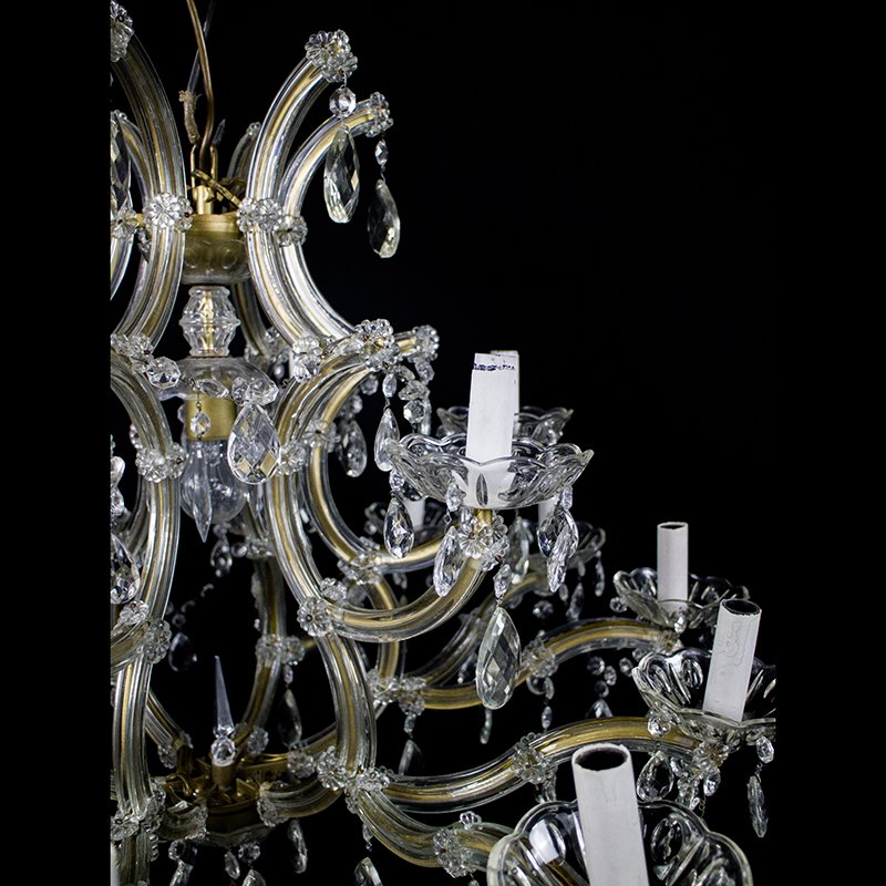 Maria Teresa Chandelier with 18 Lights in Bohemian Crystal, 1950s