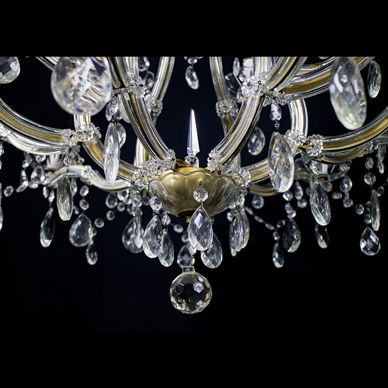 Maria Teresa Chandelier with 18 Lights in Bohemian Crystal, 1950s