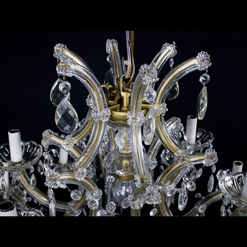 Maria Teresa Chandelier with 18 Lights in Bohemian Crystal, 1950s