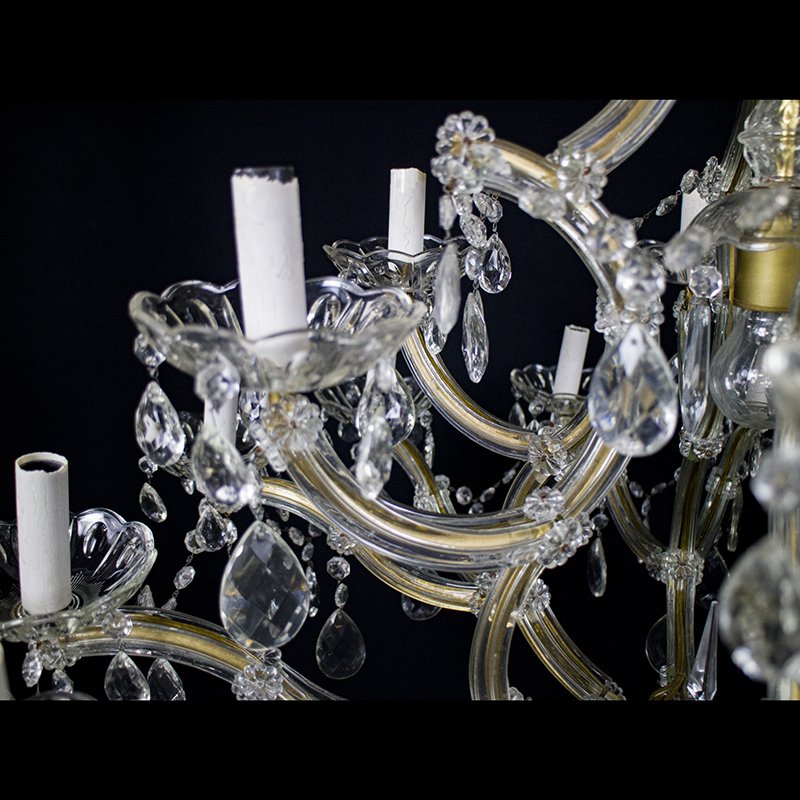 Maria Teresa Chandelier with 18 Lights in Bohemian Crystal, 1950s