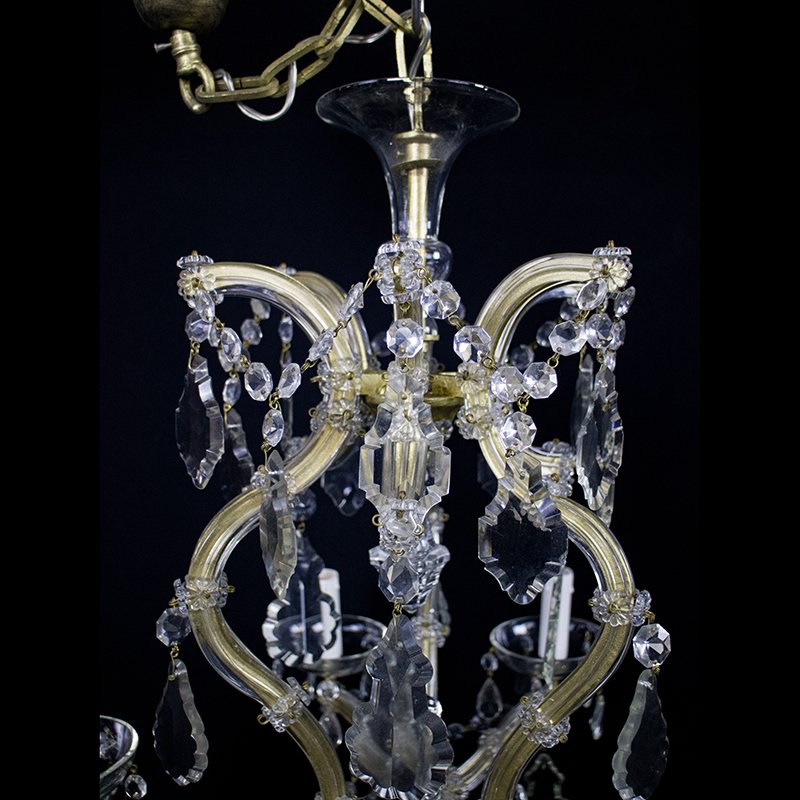 Maria Teresa Chandelier with 6 Lights in Bohemian Crystal, 1950s