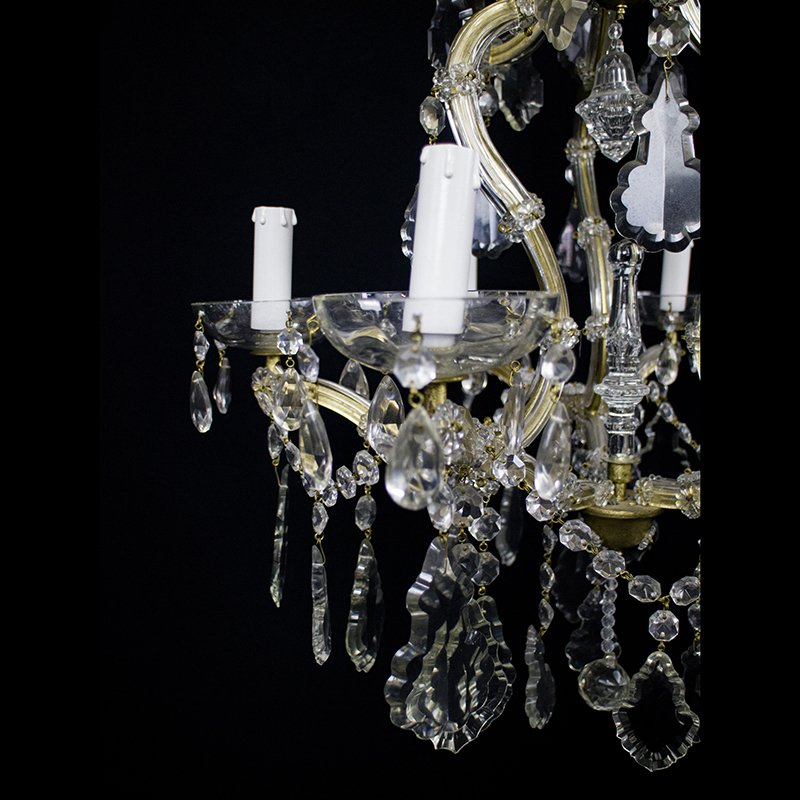 Maria Teresa Chandelier with 6 Lights in Bohemian Crystal, 1950s