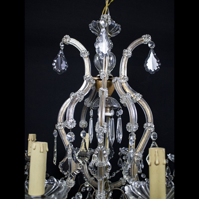 Maria Teresa Chandelier with 8 Lights in Bohemian Crystal, 1950s