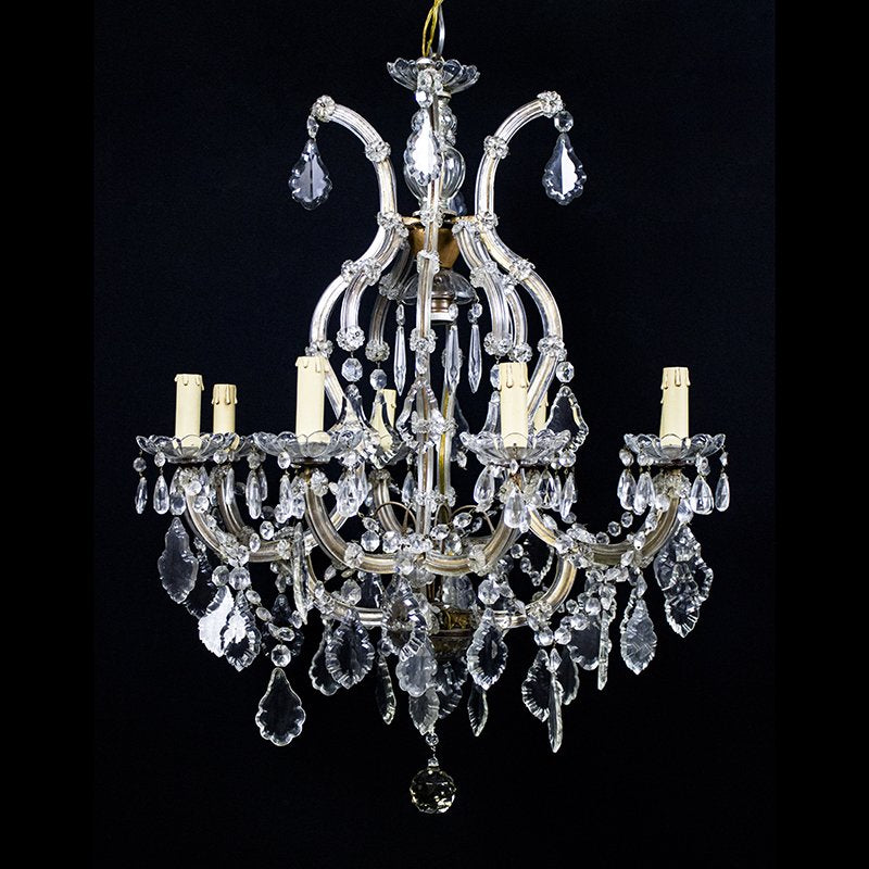 Maria Teresa Chandelier with 8 Lights in Bohemian Crystal, 1950s