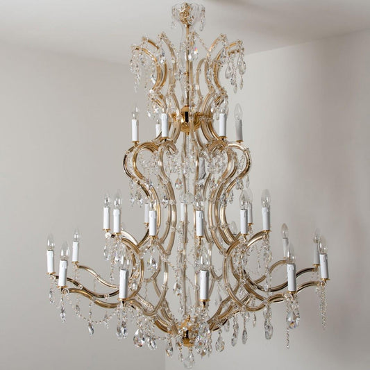 Maria Theresa Gold-Plated Swarovski Chandelier, 1950