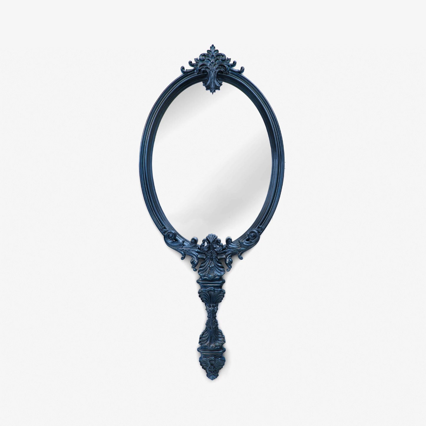 Marie Antoinette - Wall-Mounted Framed Mahogany Mirror by Boca Do Lobo #BLUE