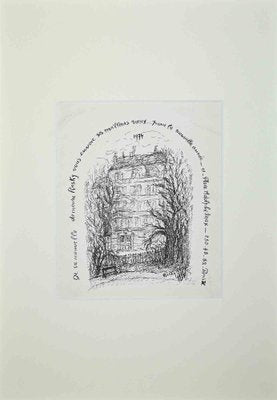 Marie Magdaleine De Rasky, Raskys House in Paris, Original Lithograph, 1974-ZCI-1164088