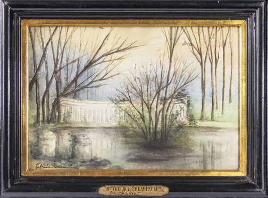 Marie Thelika Rideau Paulet, Parc Monceau, 19th Century, Watercolor, Framed