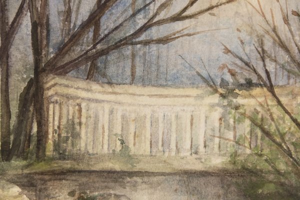 Marie Thelika Rideau Paulet, Parc Monceau, 19th Century, Watercolor, Framed-ZVH-1317665