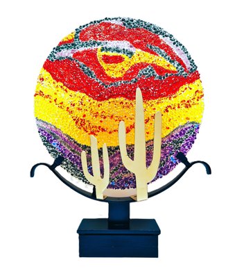 Marijke & Joop Berendsen, Colorful Sculpture of Sunset, 2024, Glass & Steel-QAI-2027807