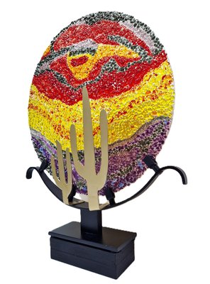 Marijke & Joop Berendsen, Colorful Sculpture of Sunset, 2024, Glass & Steel-QAI-2027807