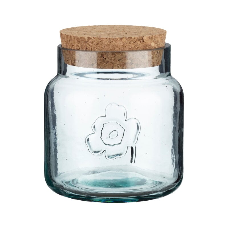 Oiva - Unikko jar by Marimekko #small, recycled glass - cork #