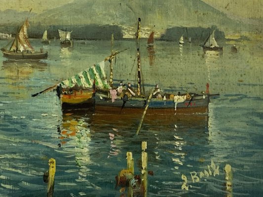 Marina - Posillipo School - Oil on Board-YUW-915112