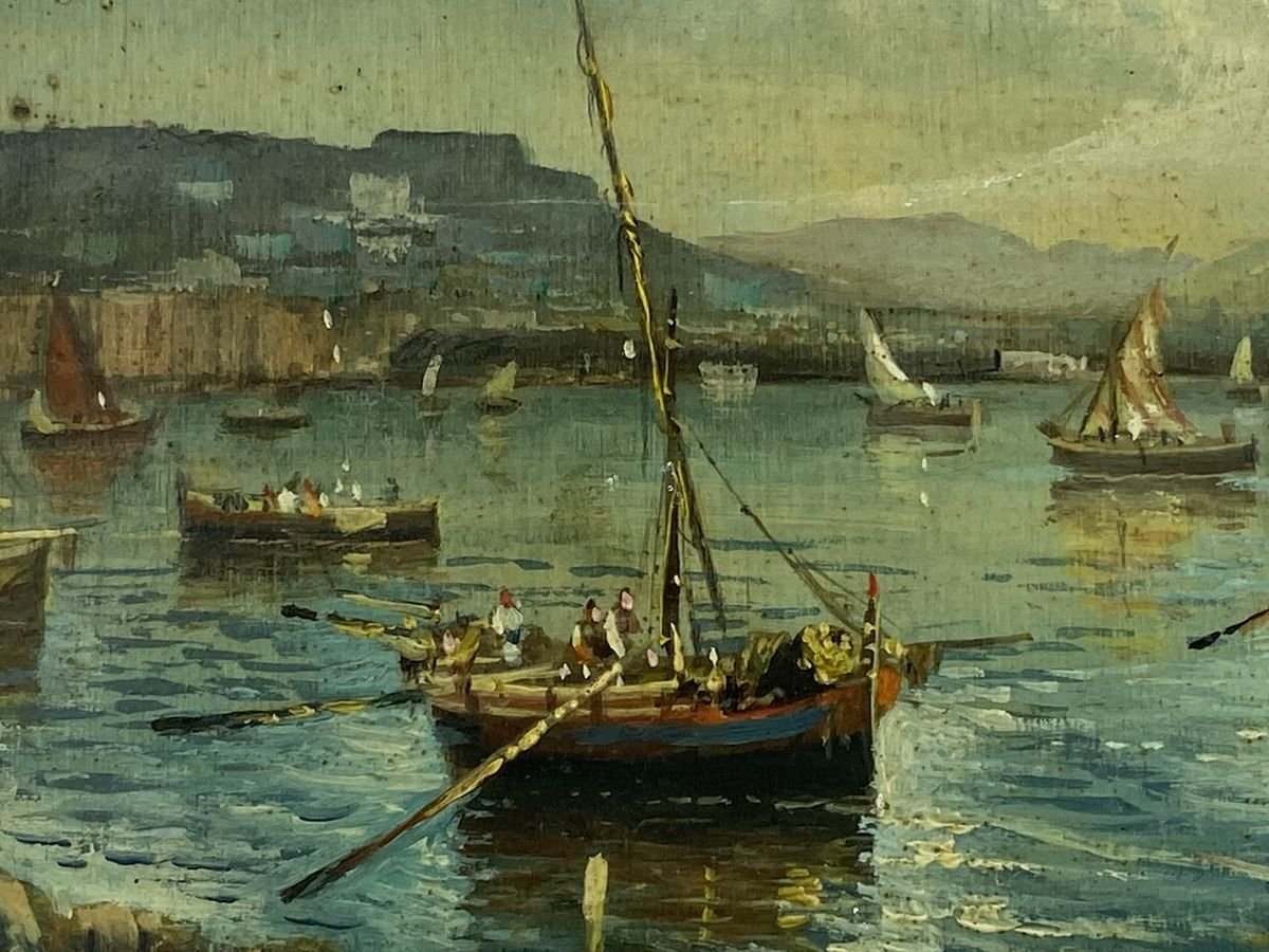 Marina - Posillipo School - Oil on Board