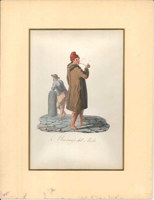 Marinajo del Molo- Original Watercolor by M. De Vito - 1820 ca. 1820 c.a.-ZCI-757946