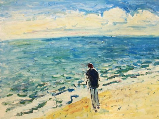 Marine Facing the Sea Oil Painting by Jean-Jacques René-KHH-542291