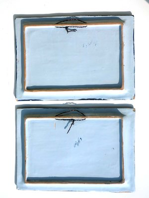 Marine Landscape Ceramic Tiles by Emile Gallé, Set of 2-KGD-754210