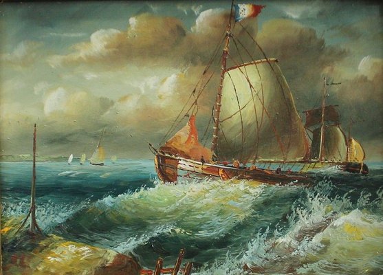 Marine Paintings, Early 20th Century, Set of 2-RVK-895525