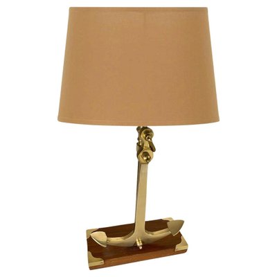 Marine Table Lamp with Anchor in Gold-Colored Brass, 1960-UR-1767098