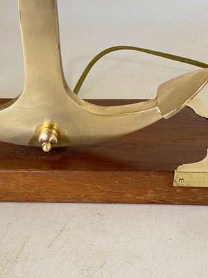 Marine Table Lamp with Anchor in Gold-Colored Brass, 1960-UR-1767098