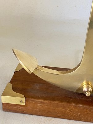 Marine Table Lamp with Anchor in Gold-Colored Brass, 1960-UR-1767098