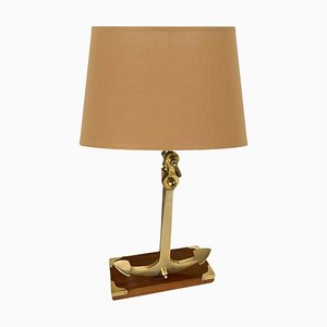 Marine Table Lamp with Anchor in Gold-Colored Brass, 1960-UR-1767098