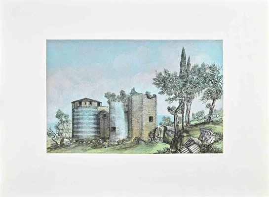 Mario Bonechi, Landscape, Etching, Late 20th Century-ZCI-2024928