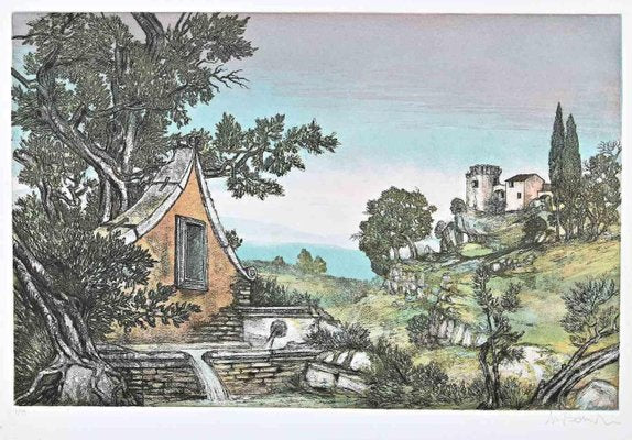 Mario Bonechi, Landscape, Etching, Late 20th Century-ZCI-1437140