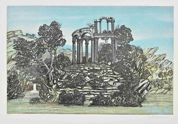 Mario Bonechi, Landscape, Etching, Late 20th Century-ZCI-1437074