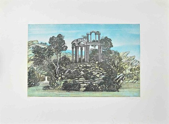 Mario Bonechi, Landscape, Original Etching, Late 20th Century-ZCI-1338766