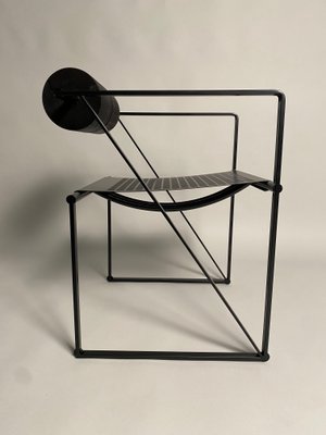 Mario Botta, Second Black Metal Chairs, Aka Mod. 602, 1980s attributed to Mario Botta, 1982, Set of 3-KKZ-1814189