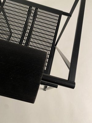 Mario Botta, Second Black Metal Chairs, Aka Mod. 602, 1980s attributed to Mario Botta, 1982, Set of 3-KKZ-1814189