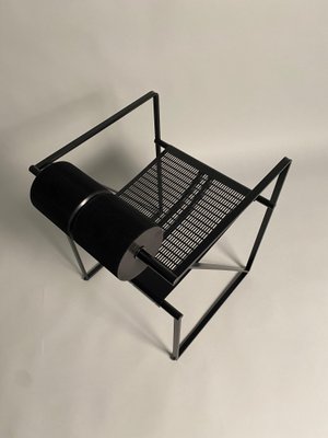 Mario Botta, Second Black Metal Chairs, Aka Mod. 602, 1980s attributed to Mario Botta, 1982, Set of 3-KKZ-1814189