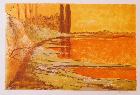 Mario Doors, Landscape, Original Lithograph, 1970s-ZCI-964239