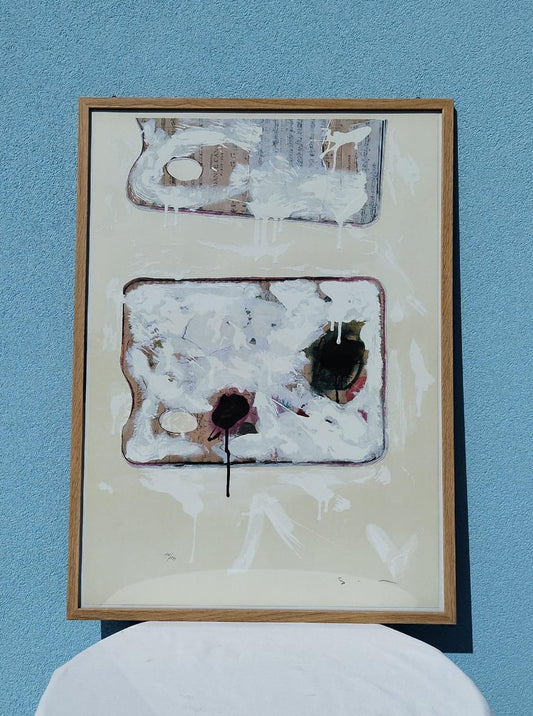 Mario Schifano, Tavolozza, Mixed Media Serigraph, Framed