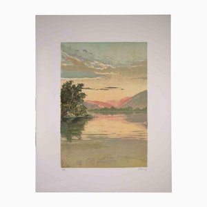 Mario Sportelli, Sunrise on the Lake, Original Lithograph, 1970s-ZCI-1179722