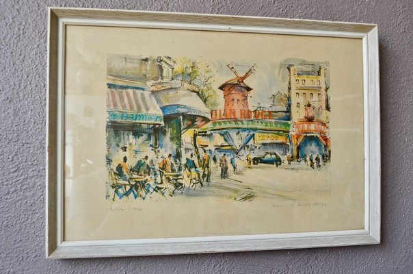 Marius Girard, Le Moulin Rouge, 1950s, Lithograph, Framed-AIU-1785410